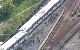 Trem descarrilou na Zona Leste de São Paulo (Foto: Reprodução/TV Globo)