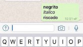 Como escrever em negrito, itálico ou riscar palavras no Whatsapp. Foto: Extra Globo